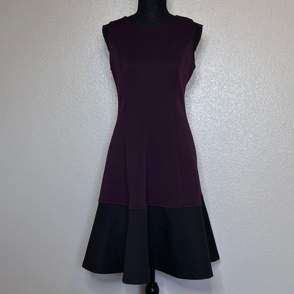 Calvin Klein Purple and Black Midi Dress - Picture 2 of 8